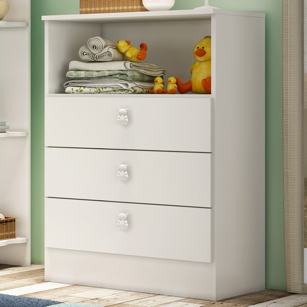 Cômoda 3 Gavetas Branco 1330 - Percasa
