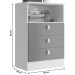Cômoda 3 Gavetas Branco 1330 - Percasa