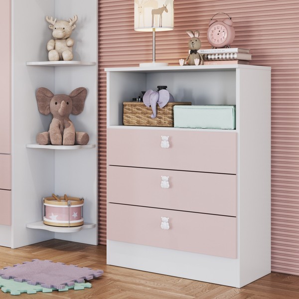 Cômoda 3 Gavetas Rosa 1330 - Percasa