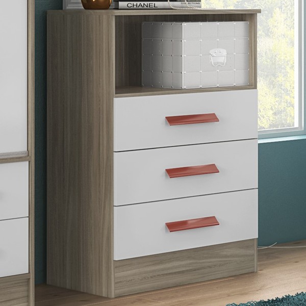 Cômoda 3 Gavetas Fresno/Branco 1330 - Percasa