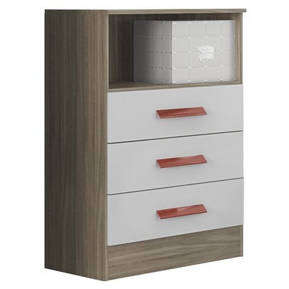 Cômoda 3 Gavetas Fresno/Branco 1330 - Percasa