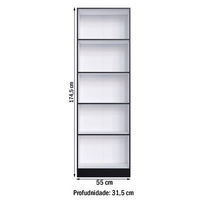 Armário Multiuso Xangai 2 Portas Preto Fosco - Genialflex