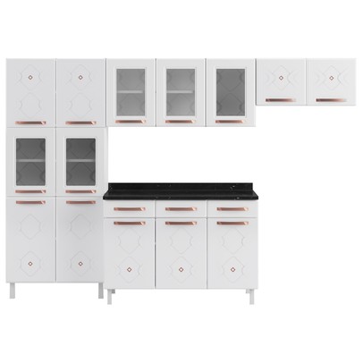 Cozinha de Aço Completa Mirage New 14 Portas 3 Gavetas Branco 815471 - Telasul