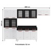 Cozinha de Aço Completa Mirage New 14 Portas 3 Gavetas Branco/Preto 815471 - Telasul