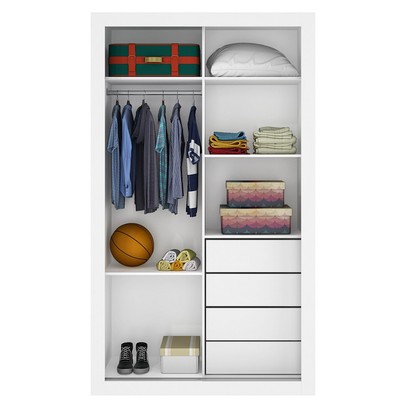 Guarda-Roupa Solteiro 2 Portas 4 Gavetas Carvalho 1440 - Percasa