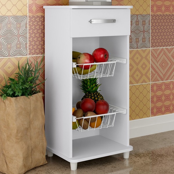 Armário de Cozinha Fruteira 1 Gaveta Branco 3010 - Percasa