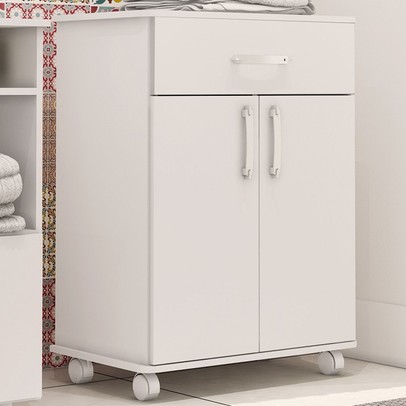 Armário Multiuso 2 Portas 1 Gaveta Branco 3030 - Percasa