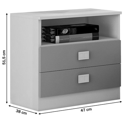 Mesa de Cabeceira 2 Gavetas Rosa 8004 - Percasa