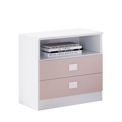 Mesa de Cabeceira 2 Gavetas Rosa 8004 - Percasa
