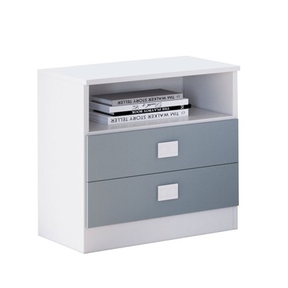 Mesa de Cabeceira 2 Gavetas Azul 8004 - Percasa