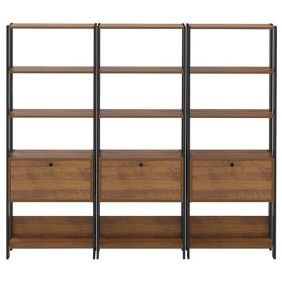 Closet Match 3 Portas 9 Prateleiras Pinho/Preto - Artely