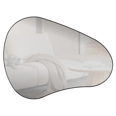 Espelho Decorativo Orgânico 80cm 100% Mdf Preto Fosco Es16 - Dalla Costa