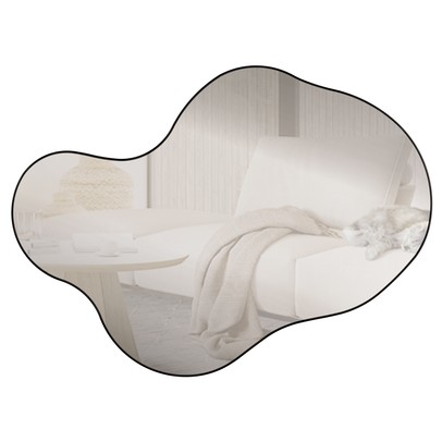 Espelho Decorativo Orgânico 89cm 100% Mdf Preto Fosco Es17 - Dalla Costa