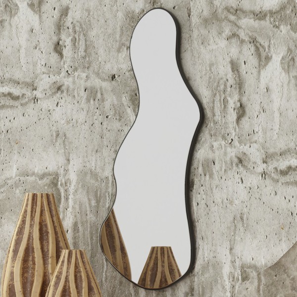 Espelho Decorativo Orgânico 90cm 100% Mdf Preto Fosco Es19 - Dalla Costa