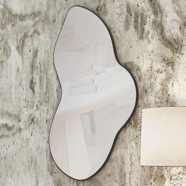 Espelho Decorativo Orgânico 90cm 100% Mdf Preto Fosco Es20 - Dalla Costa