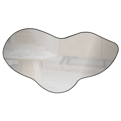 Espelho Decorativo Orgânico 90cm 100% Mdf Preto Fosco Es20 - Dalla Costa