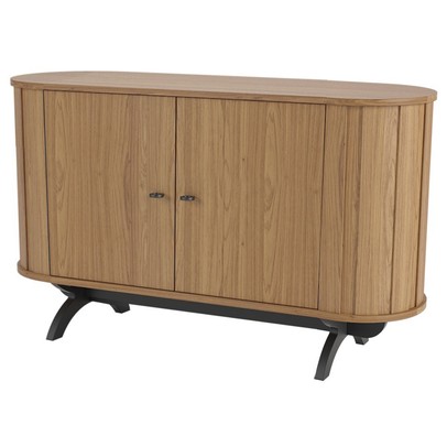 Balcão Buffet 2 Portas 1 Prateleira 100% Mdf Freijo/Preto Fosco Tb289 - Dalla Costa