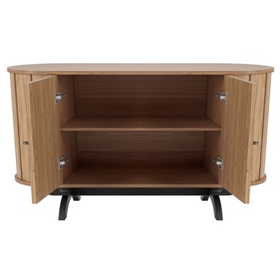 Balcão Buffet 2 Portas 1 Prateleira 100% Mdf Freijo/Preto Fosco Tb289 - Dalla Costa