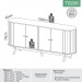 Balcão Buffet 4 Portas 1 Prateleira 100% Mdf Freijo/Preto Fosco Tb296 - Dalla Costa