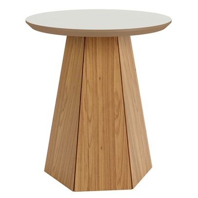 Mesa de Canto 50cm 100% Mdf Off White/Freijo Tb606 - Dalla Costa