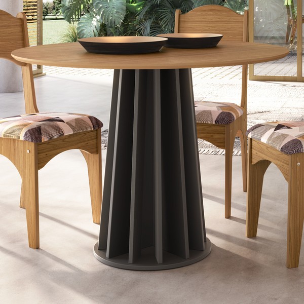 Mesa de Madeira 100% Mdf Freijo/Preto Fosco Tm71 - Dalla Costa