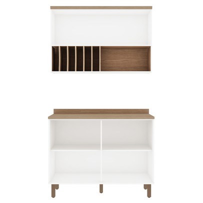 Cozinha Compacta Iluminata 3 Portas 100% Mdf Branco - Genialflex