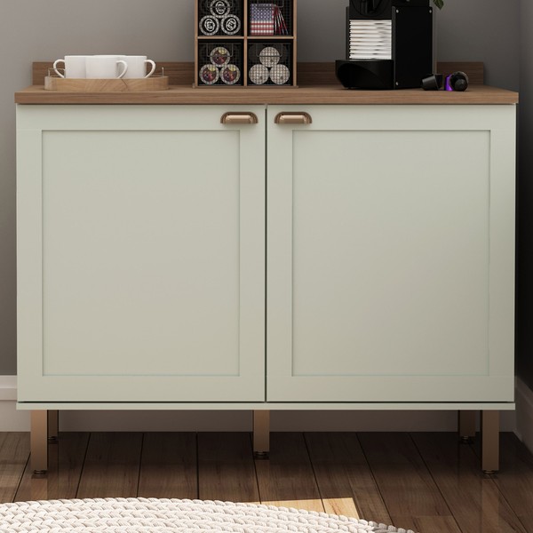 Balcão Buffet Iluminata 2 Portas 100% Mdf Verde Mint - Genialflex