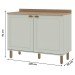 Balcão Buffet Iluminata 2 Portas 100% Mdf Verde Mint - Genialflex
