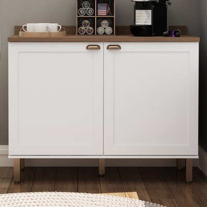 Balcão Buffet Iluminata 2 Portas 100% Mdf Branco - Genialflex