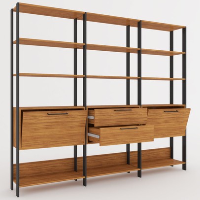 Closet 2 Portas 2 Gavetas 100% Mdf Aurora Marrom/Preto Fosco - Pnr Móveis