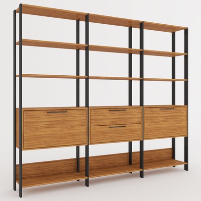 Closet 2 Portas 2 Gavetas 100% Mdf Aurora Marrom/Preto Fosco - Pnr Móveis