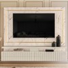 Painel para TV Até 75 Polegadas Gaia 2 Gavetas com Led Calacata/Off White - Madetec