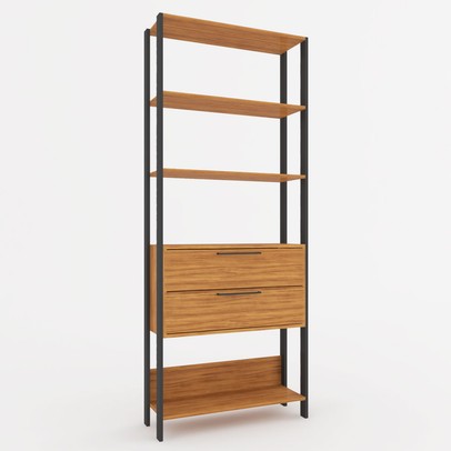 Closet 2 Gavetas 100% Mdf Barcelona Marrom/Preto Fosco - Pnr Móveis