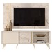 Rack com Painel para TV Até 65 Polegadas Cronos 2 Prateleiras Calacata/Off White - Madetec