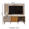 Rack com Painel para TV Até 65 Polegadas Cronos 2 Prateleiras Fendi/Naturale - Madetec