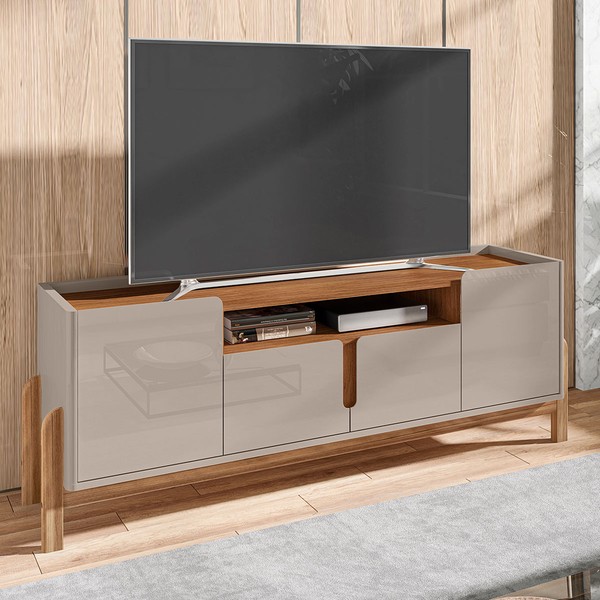 Rack para TV Até 60 Polegadas Lizz 4 Portas Off White/Cedro 011080 - Casa D