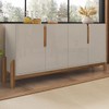 Balcão Buffet Lizz 4 Portas Off White/Cedro 050518 - Casa D