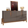 Balcão Buffet Lizz 4 Portas Cinza Perola/Cedro 050518 - Casa D