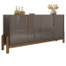 Balcão Buffet Lizz 4 Portas Cinza Perola/Cedro 050518 - Casa D