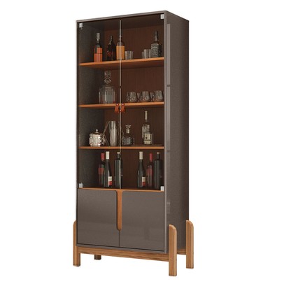 Cristaleira Lizz 2 Portas 3 Prateleiras Perola/Cedro - Casa D