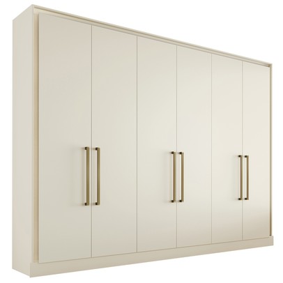 Guarda-Roupa Casal Argos 6 Portas 6 Gavetas 100% Mdf Off White - Mademarques
