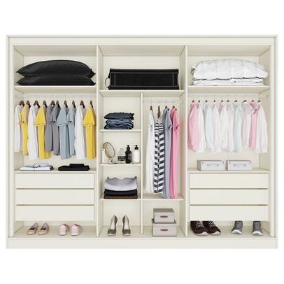 Guarda-Roupa Casal Argos 6 Portas 6 Gavetas 100% Mdf Off White - Mademarques