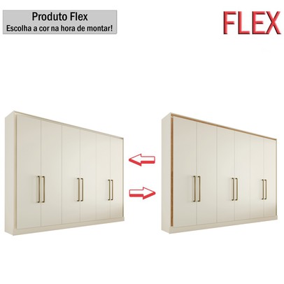 Guarda-Roupa Casal Argos 6 Portas 6 Gavetas 100% Mdf Off White - Mademarques