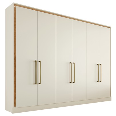 Guarda-Roupa Casal Argos 6 Portas 6 Gavetas 100% Mdf Off White - Mademarques
