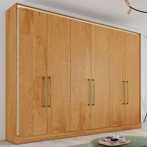 Guarda-Roupa Casal Argos 6 Portas 6 Gavetas 100% Mdf Peroba - Mademarques