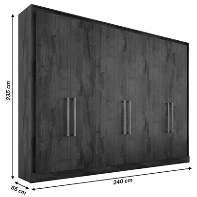 Guarda-Roupa Casal Argos 6 Portas 6 Gavetas 100% Mdf Peroba/Off White - Mademarques