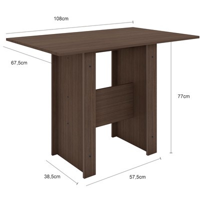 Mesa de Jantar 4 Lugares Milano Amêndoa/Preto - Poliman Móveis