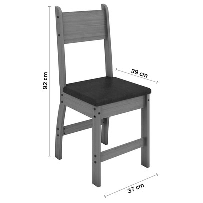 Mesa de Jantar 4 Lugares Milano Amêndoa/Preto - Poliman Móveis