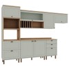 Cozinha Completa Iluminata 7 Portas 4 Gavetas Verde Mint - Genialflex
