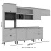 Cozinha Completa Iluminata 7 Portas 4 Gavetas Branco/ébano - Genialflex